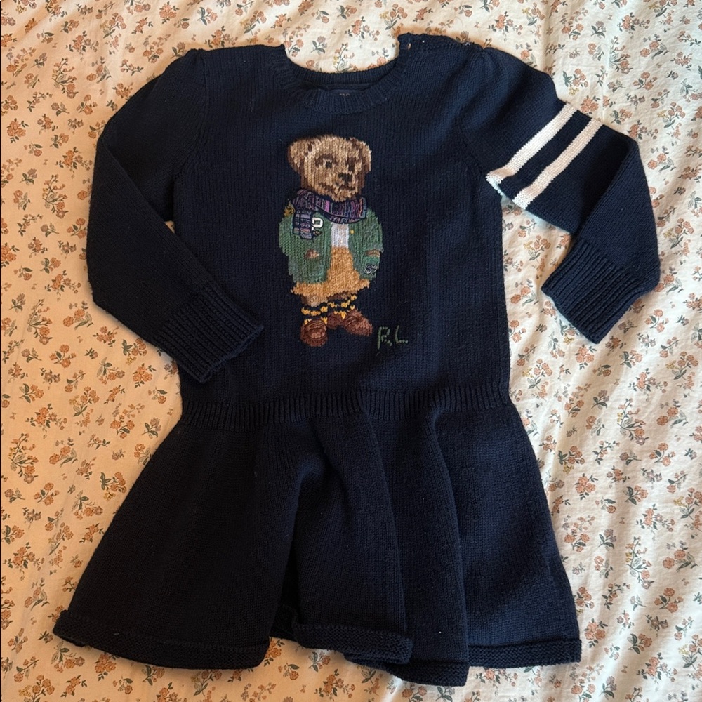 Polo Ralph Lauren Navy Bear Sweater Dress